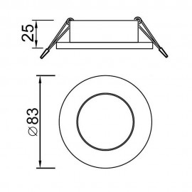 Mantra, Mantra Empotrable ATLANTIS Redondo Aluminio 6406