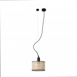 Faro Mambo Colg Negro P. Ratan E27 ø210x160xø210 64314-47