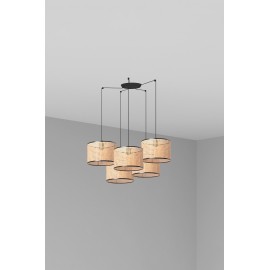 Faro, Faro Mambo Colg Negro P. Ratan E27 ø320x213xø320 5L 64314-48-5L