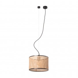 Faro Mambo Colg Negro P. Ratan E27 ø320x213xø320 64314-48