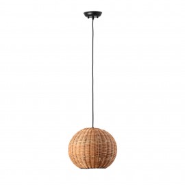 Faro Haka Colgante Negro P.Rattan E27 ø300x230 65134-74