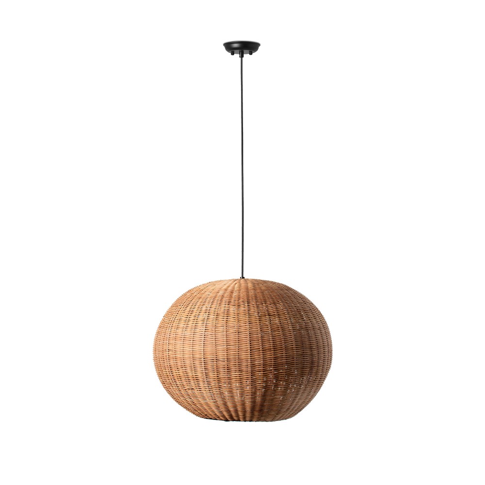 Faro, Faro Haka Colgante Negro P.Rattan E27 ø530x400 65134-75