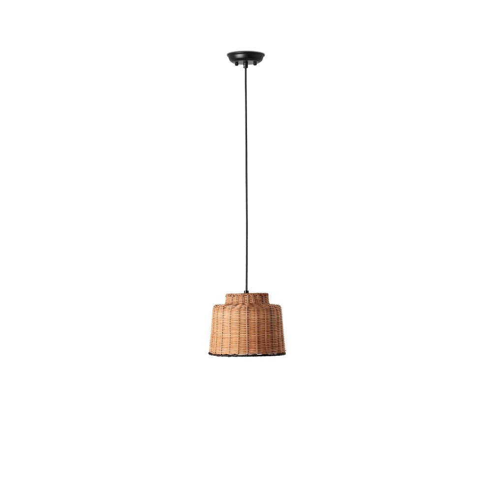 Faro, Faro Saipan Colgante Negro P.Rattan E27 ø225x170xø125 65134-76