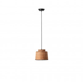 Faro Saipan Colgante Negro P.Rattan E27 ø225x170xø125 65134-76