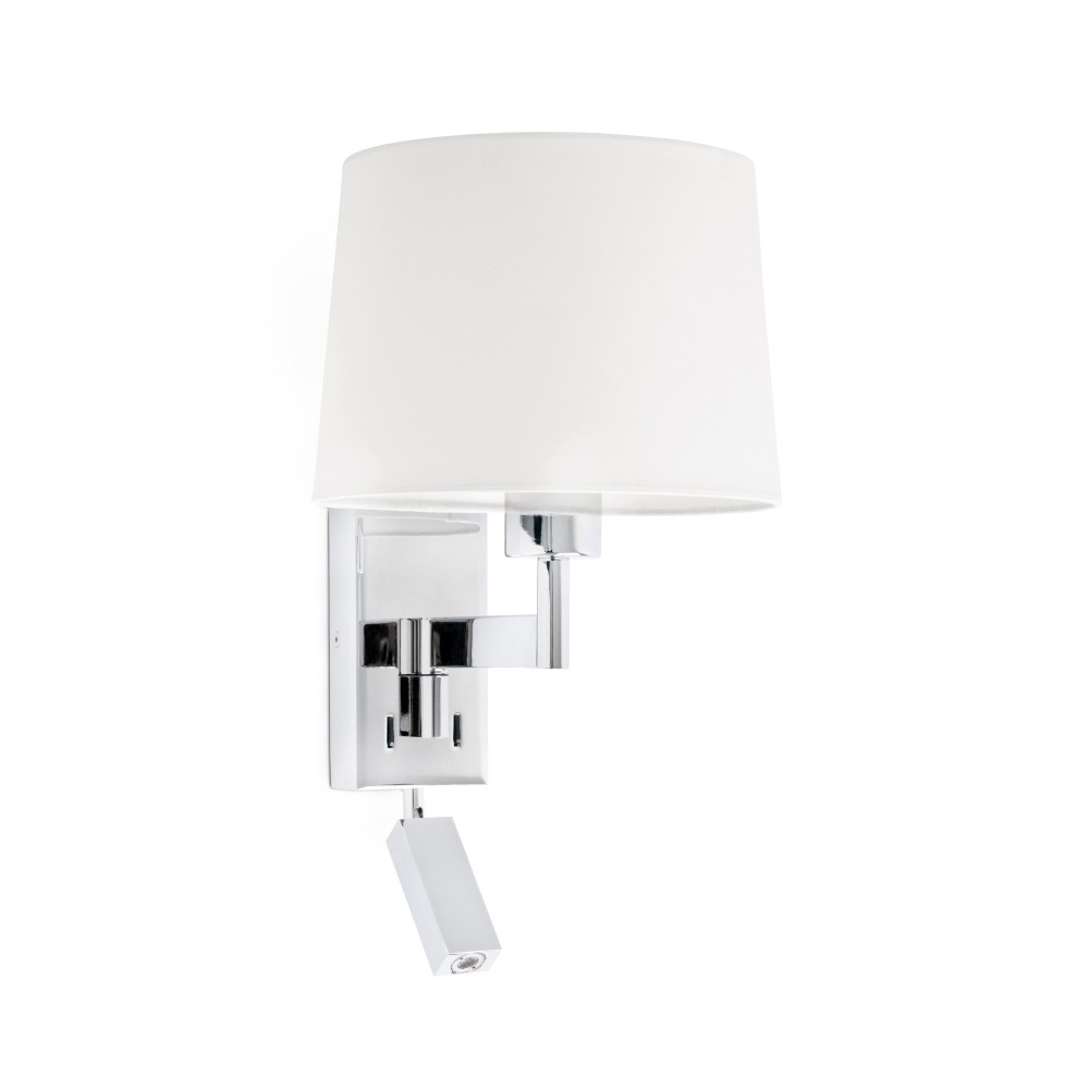 Faro, Faro Artis Aplique y Lector Cromo Pantalla Blanca 68493-01