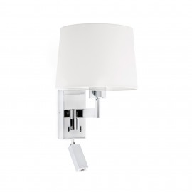 Faro Artis Aplique y Lector Cromo Pantalla Blanca 68493-01