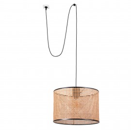 Faro Mambo Colgante Clavija P. Ratan E27 ø450x200xø450 68604-49
