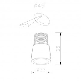 Mantra, Mantra Mini Empotrable GUINCHO Led 5W 4000K Negro 6862