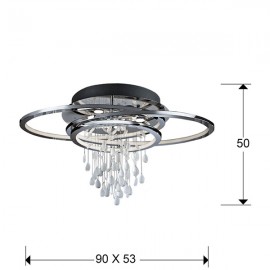 Schuller, Plafon Led Bruma Cromo Lagrimas 68W -5 Gu10 7W 696318