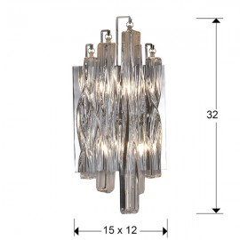 Schuller, Aplique Led Manacor 2L Cromo Barras Cristal 711324