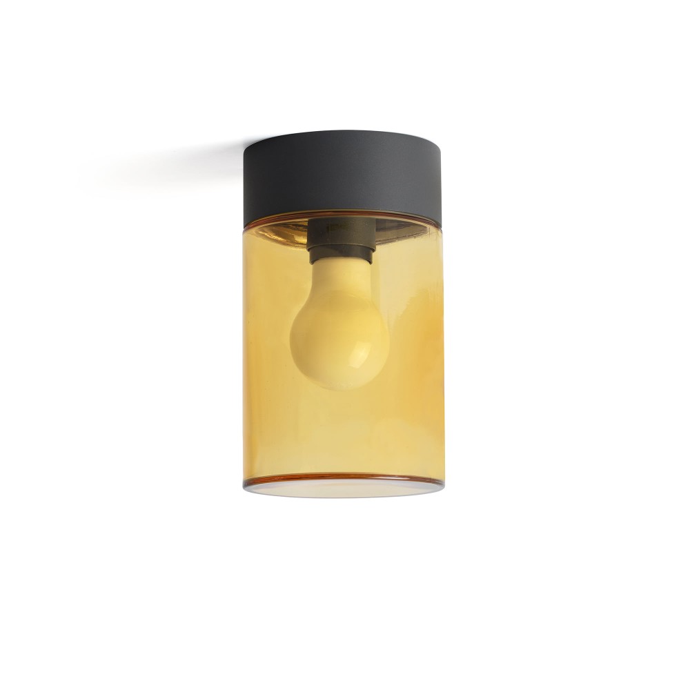 Faro, Faro Kila Plafon E27 Gris Oscuro Cristal Ambar 71742