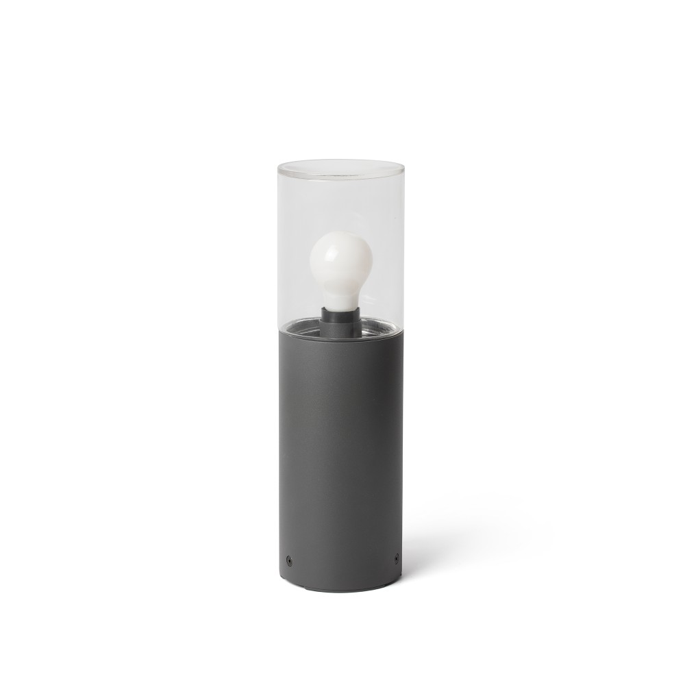 Faro, Faro Kila Baliza H400 E27 Gris Oscuro Cristal Transpare 71746