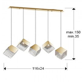 Schuller, Lampara Priscila 5 Luces Oro 720595