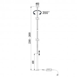 Mantra, Mantra Pie de Salon LED Dimable Vertical Negro 7359
