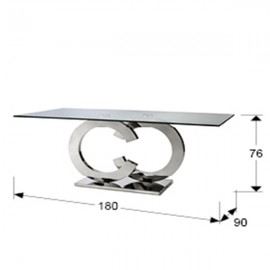 Schuller, Casandra-Mesa Comedor Acero 180 739313