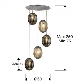 Schuller, Lampara 5L Ovila Smoke Conac 752268