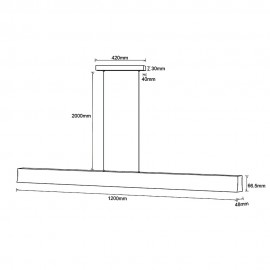 Mantra, Mantra Lampara Lineal LED 38w 4000k 110º Hanok Negro 7547