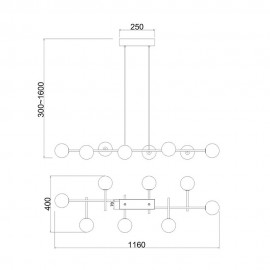 Mantra, Mantra Lampara 8 Luces Linea Cellar Negro 7631