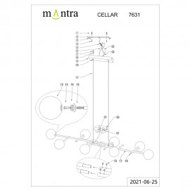 Mantra, Mantra Lampara 8 Luces Linea Cellar Negro 7631