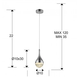 Schuller, Lampara 1L Elie Cromo Ø10 773106