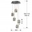 Lampara Led Rocio Cromo 5L Cristal Burbujas Mando 783517D