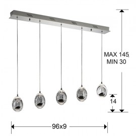 Schuller, Lampara Led Rocio Cromo 5L dimable 783618D