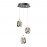 Lampara Led Rocio Cromo 3L Cristal Burbujas 783753