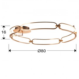 Schuller, Plafon Led Colette Ø80 Oro Rosa 786508
