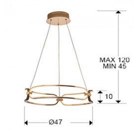 Schuller, Lampara Led Colette Ø47 Oro Rosa Dim 786621D
