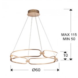 Schuller, Lampara Led Colette 60Ø Oro Rosa Dim 786716D