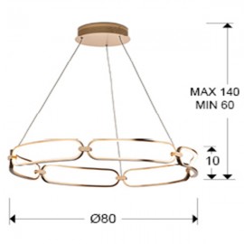 Schuller, Lampara Led Colette Ø80 Oro Rosa Dim 786966D
