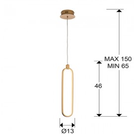 Schuller, Lampara 1L Led Colette Oro Rosa 787130