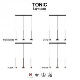 Mantra, Mantra Colgante 3 Luces Tonic Cobre 7885