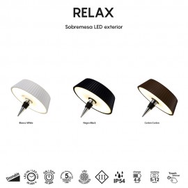 Mantra, Mantra Tapa de Botella LED 2w 3000k Recargable Relax Negro 7931