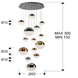 Schuller, Lampara 14L Led Sphere Cromo Ø60 Dimable 793258B
