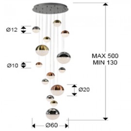 Schuller, Lampara 14L Led Sphere Ø60X500H Dim 793258GB