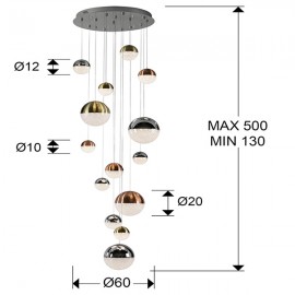 Schuller, Lampara Sphere 14 Luces Cromo 793258GD