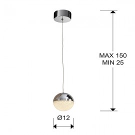 Schuller, Lampara Led Sphere Cromo Tulipas 1 Esferica 5W 793301