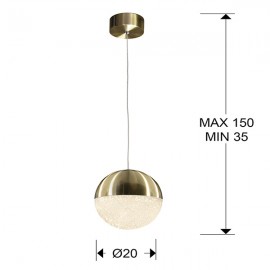 Schuller, Lampara 1L Led Sphere Ø20 Laton 793407
