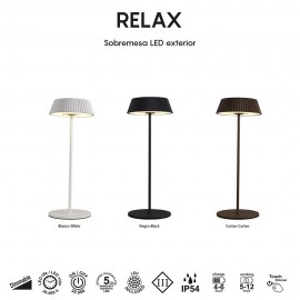 Mantra, Mantra Sobremesa LED 2w 3000k Recargable Relax Negro 7934