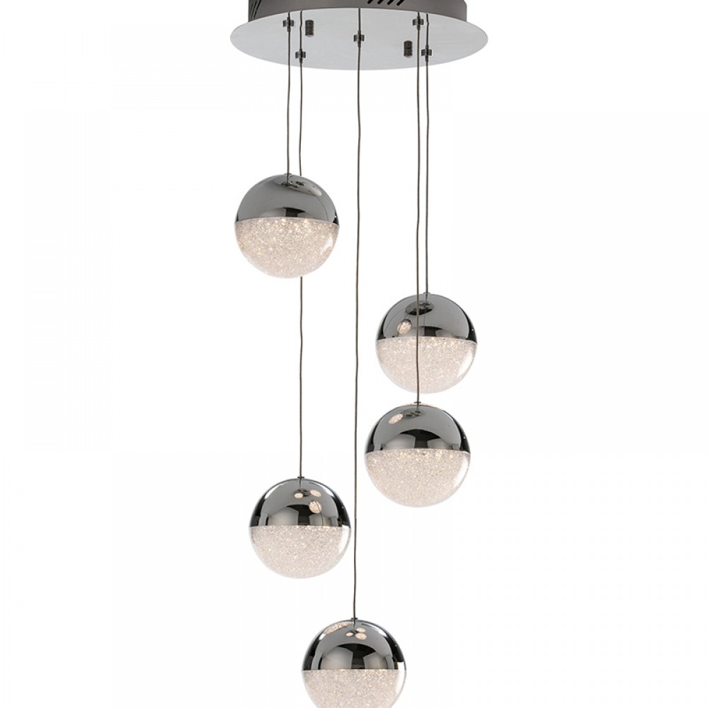 Schuller, Lampara 5L Led Sphere Cromo Ø33 Dim 793523D