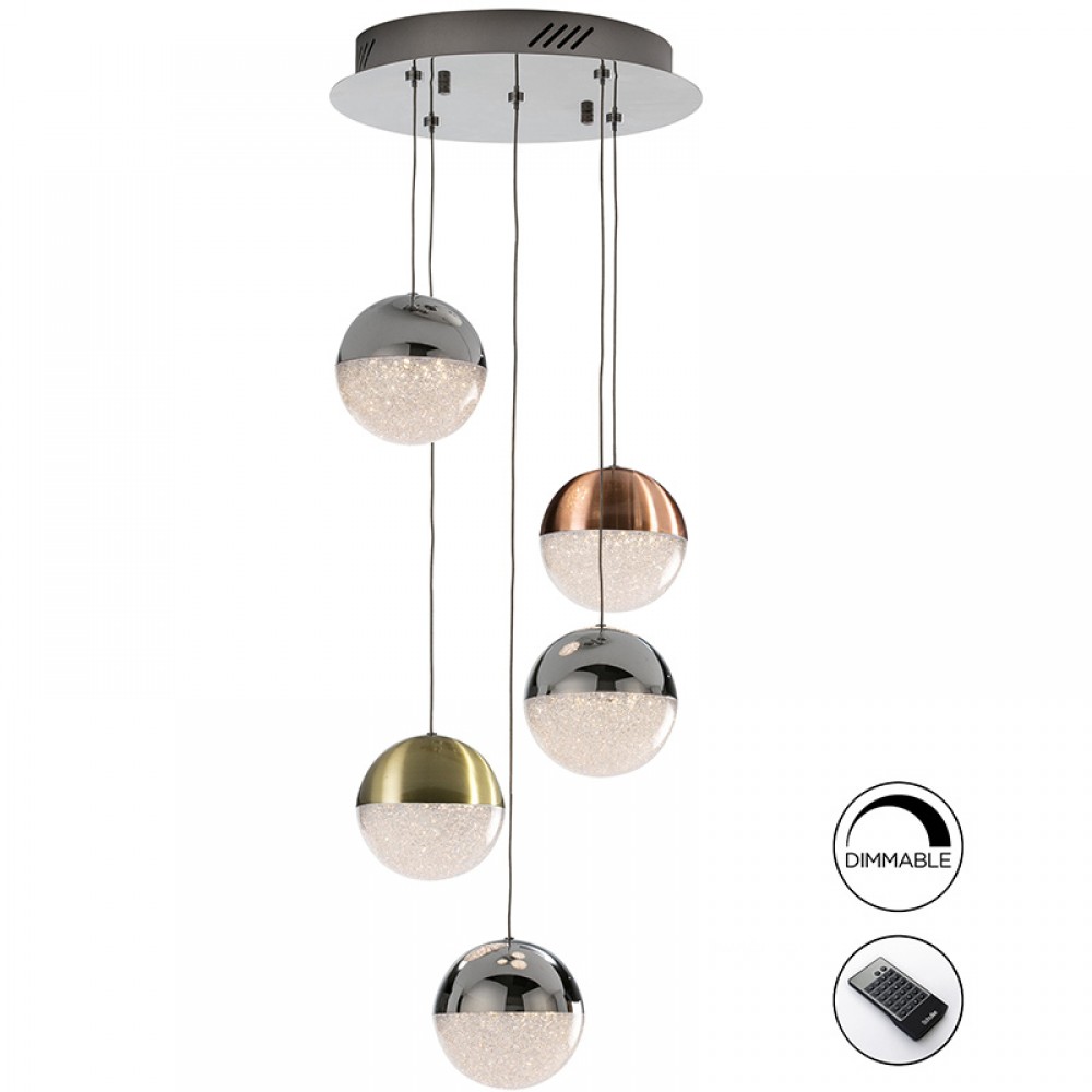 Schuller, Lampara 5L Led Sphere ColorØ33Dim 793534D