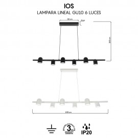 Mantra, Mantra Lampara Lineal Gu10 6 Luces iOS Blanco 7936