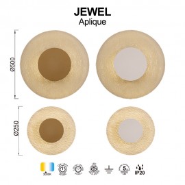 Mantra, Mantra Aplique LED 30w 3000k Jewel Blanco 8076