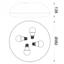 Mantra, Mantra Plafon 4 Luces Kazz Oro 8147
