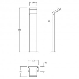 Mantra, Mantra Baliza LED 12w 3000k Ip65 Alpine Gris Oscuro 8151