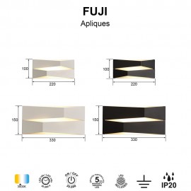 Mantra, Mantra Aplique LED 10w 3000k Fuji Negro 8157
