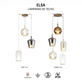 Mantra, Mantra Colgante 3 Luces Elsa Oro 8258