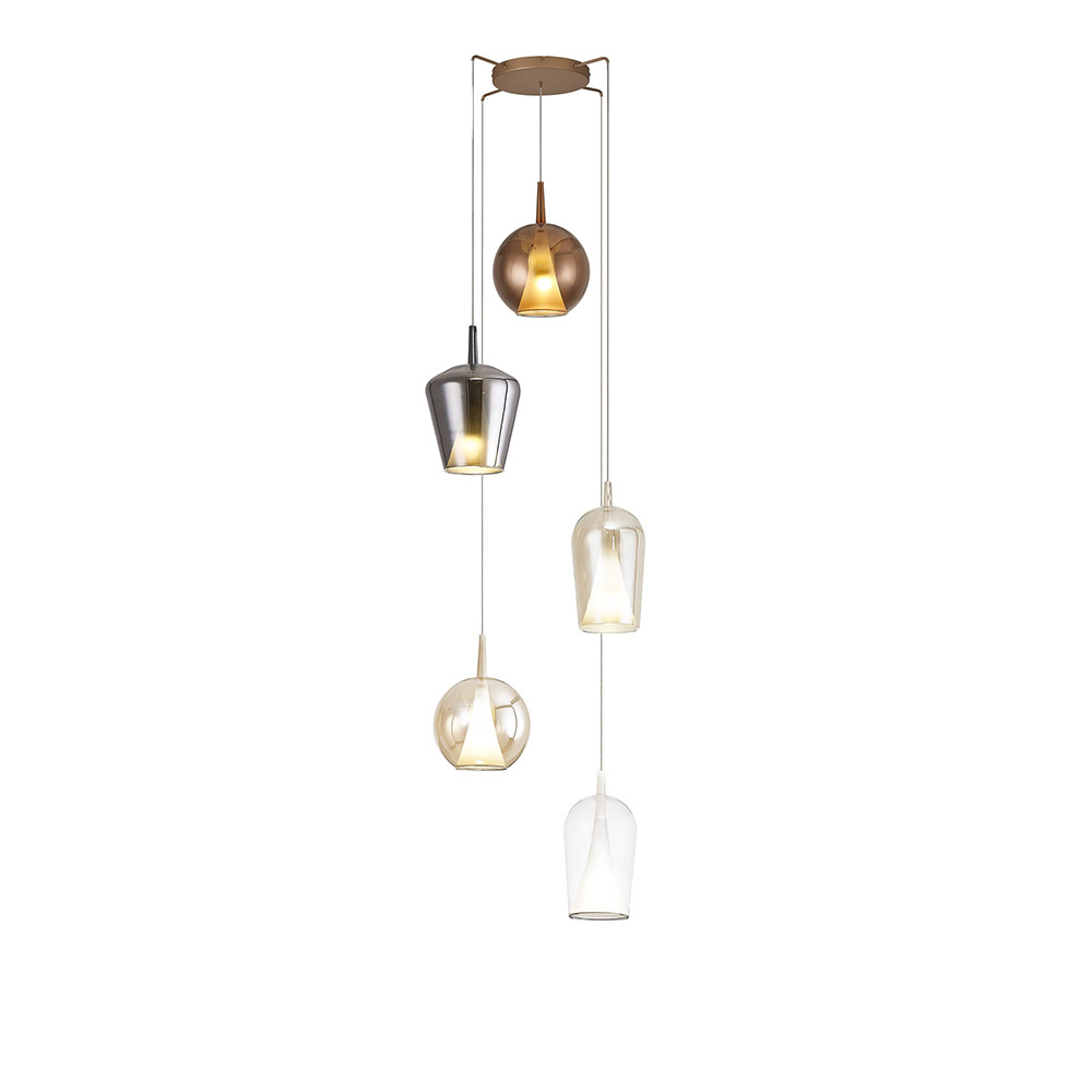 Mantra, Mantra Colgante 5 Luces Elsa Oro 8259