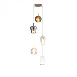 Mantra Colgante 5 Luces Elsa Oro 8259